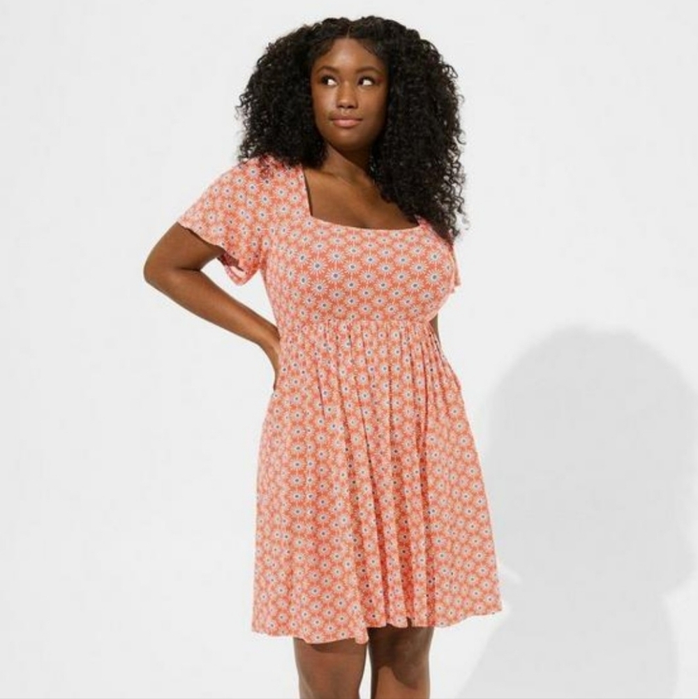 Floral Orange Summer Dress